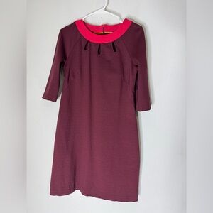 Boden Womens‎ Maroon Pink Colorblock Cut Out Tilly Tunic Shift Dress US6R